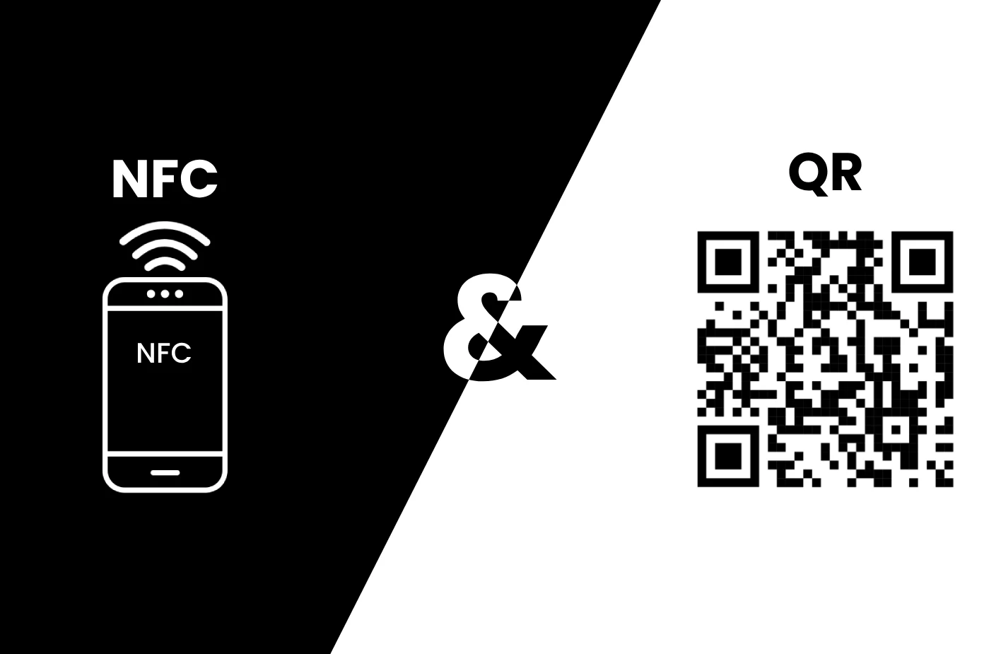 Both NFC and QR-code technology being represented